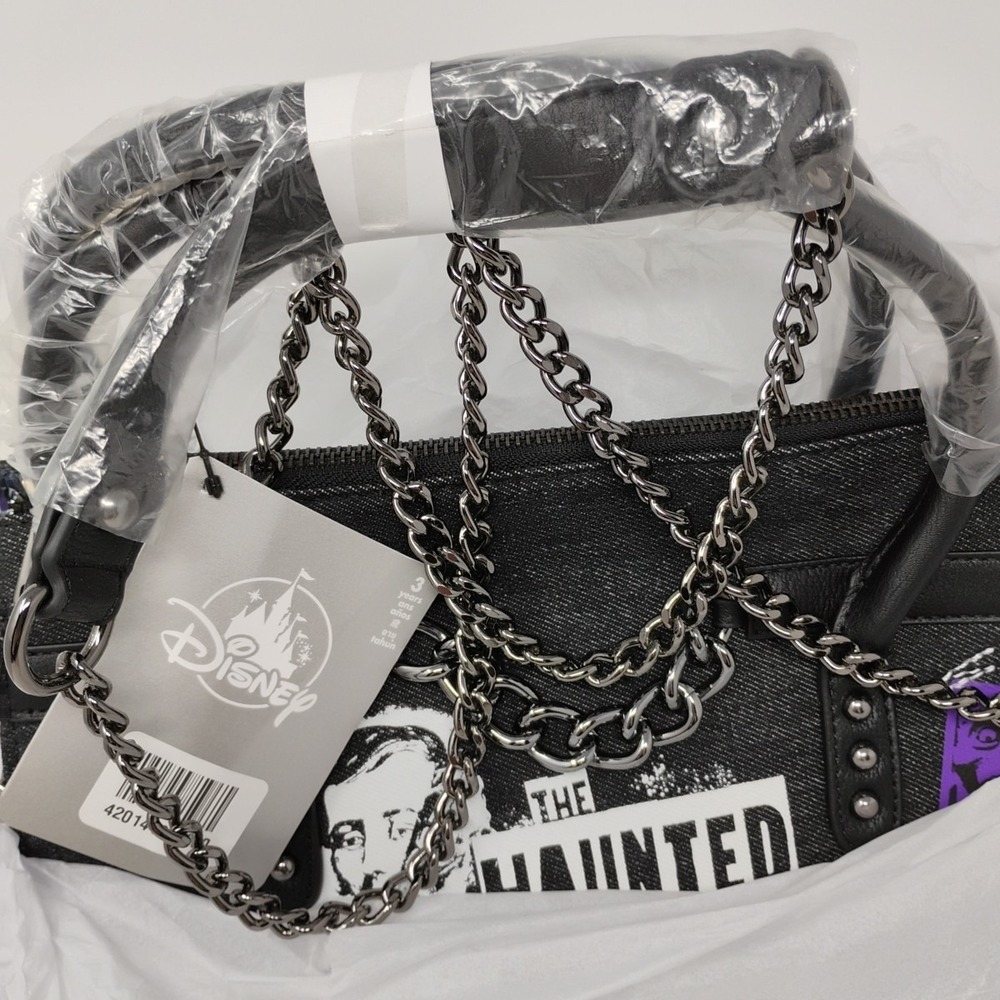 Disney Parks The Haunted Mansion Loungefly Crossbody Bag Chain Purse Handbag NEW